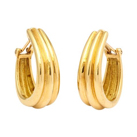 hermes gold lock earrings|authentic hermes earrings.